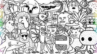 Top Italian Brainrot Animals New BIG Coloring Pages Color ALL popular Italian Brainrot memes DWH
