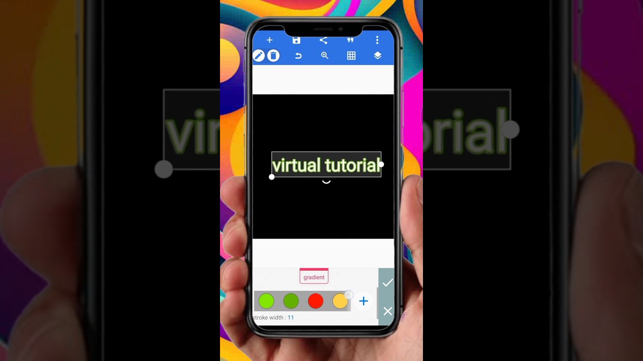 How to stroke apply on text in pixellab/ kaise stroke text per add kary #pixellab #shorts #howto