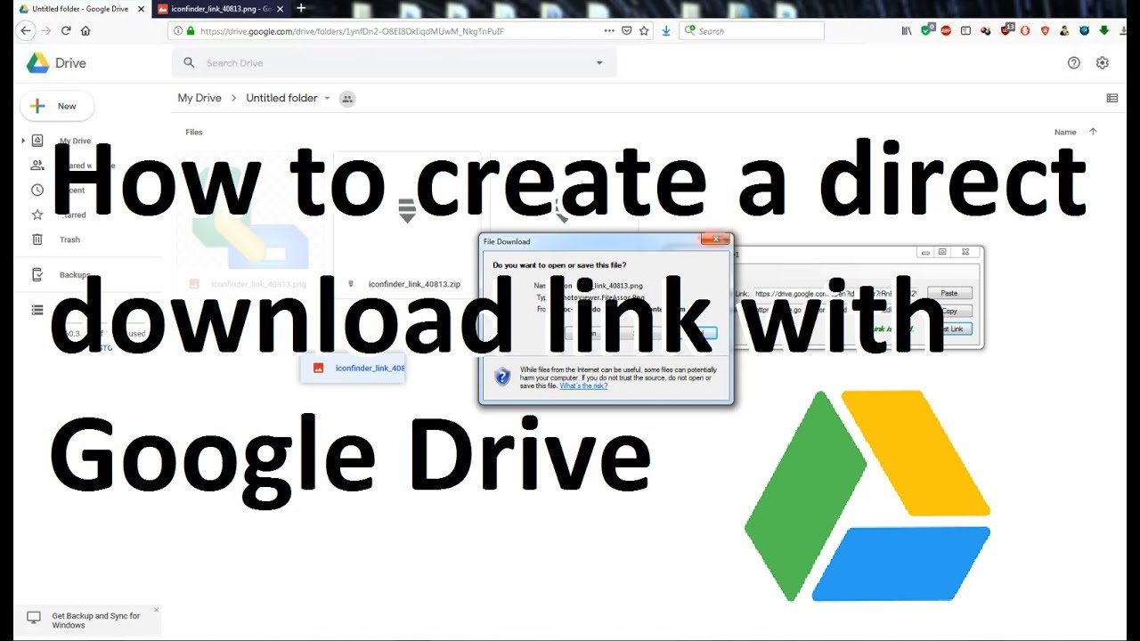 how to make a google drive download link