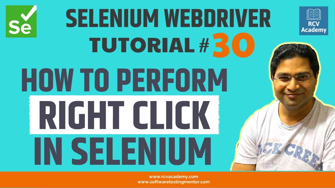 How to create test case to perform right click action in Selenium