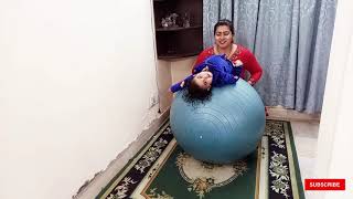 Vestibular sensory activity - Rolling on therapy ball || With Subtitles