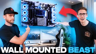 $15,000 PC Build Wall-Mounted AND Watercooled!!