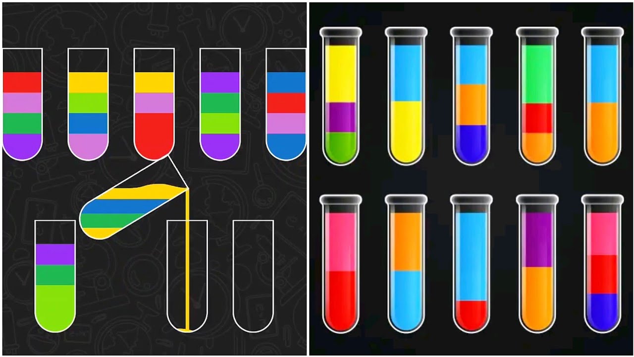 Color Sort Water Pouring Gameplay 21 ,  Android Games ios Walkthrough Simulator Think Brain Puzzle