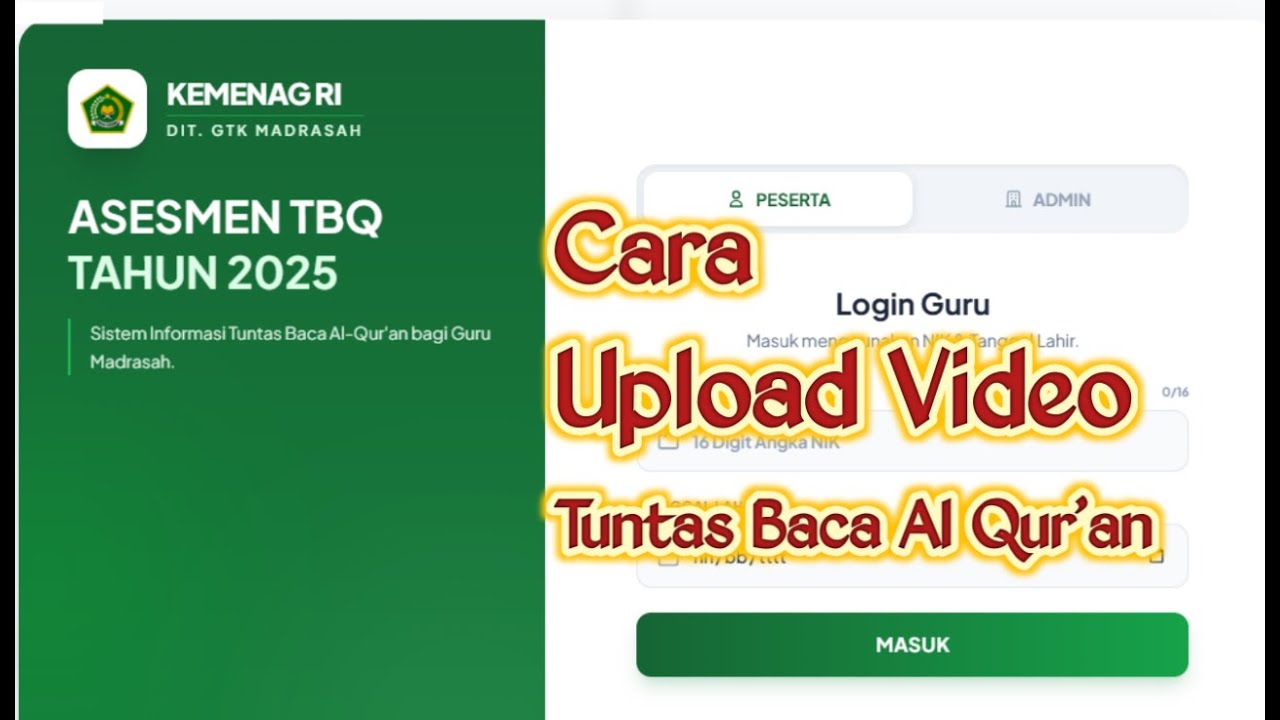 Cara Upload Video Asesmen Tuntas Baca Al Qur'an TBQ - YouTube