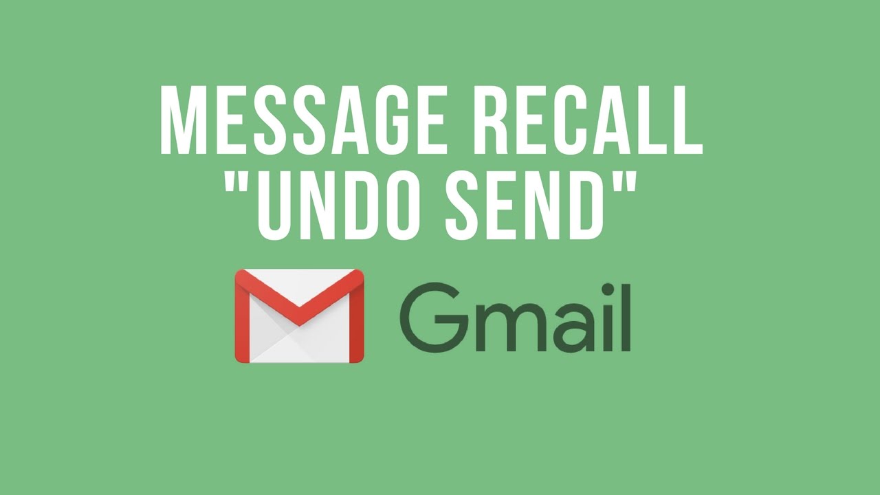 G Suite Training: Set up message recall in Gmail - YouTube