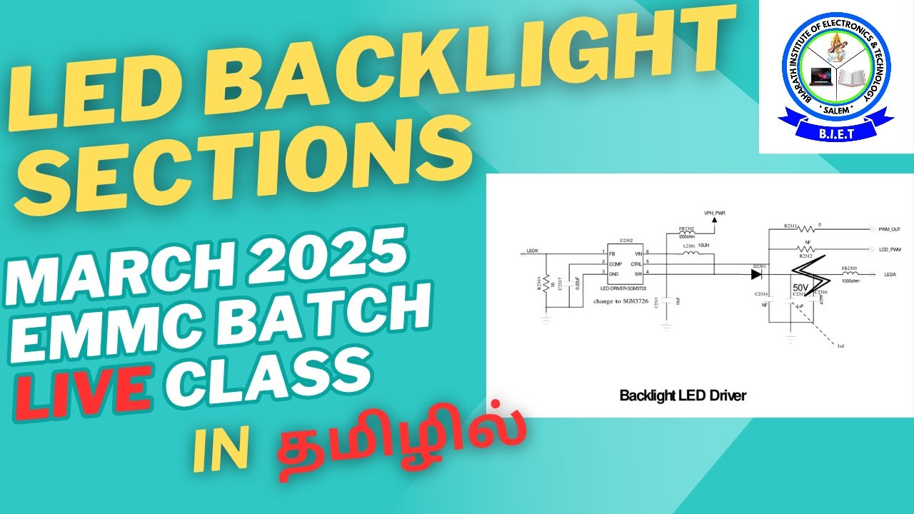 LED BACKLIGHT SECTIONS EXPLANATION....LIVE CLASS...
