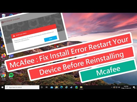 McAfee : Fix Install Error Restart Your Device Before Reinstalling McAfee