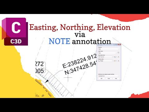 Display easting northing elevation using NOTE annotation