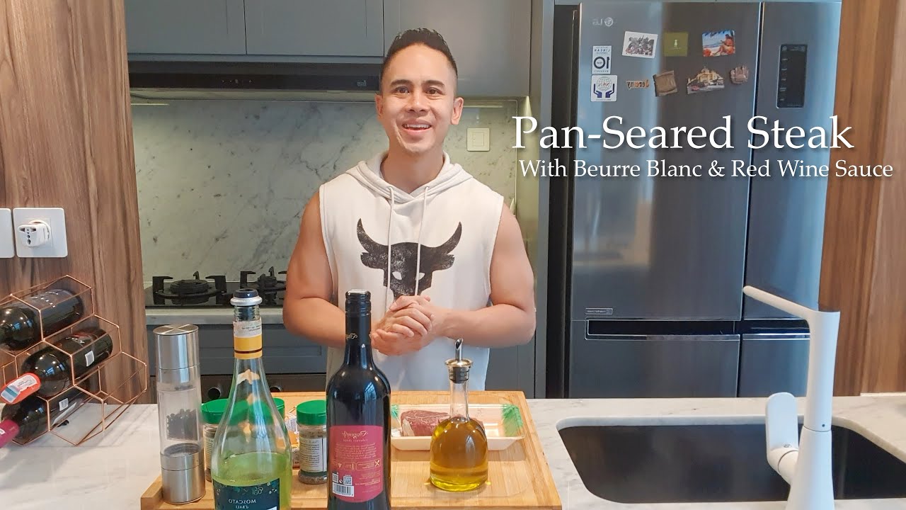 Pan Seared Steak with Beurre Blanc and Red Wine Sauce - YouTube