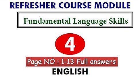 4th refresher module English fundamental language skills with Answerkey_4th English refresher course