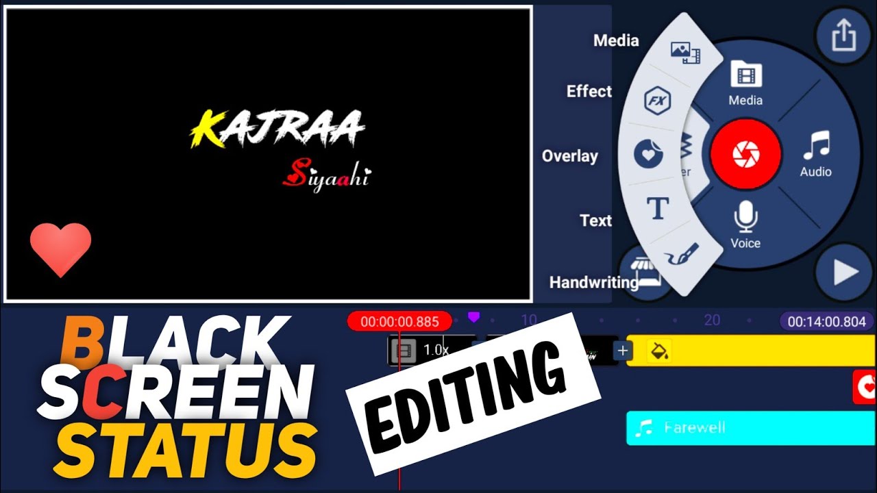 How To Make imovie Black Screen Status In kinemaster | Black screen status editing kaise kare | New