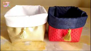 خياطة منظم انيق بطريقة سهلة و سريعة-How to Make Fabric Baskets