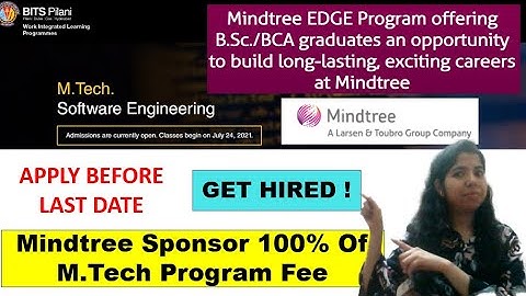 Mindtree Edge Programme | BSc/BCA Eligible | No Fees | Mindtree Recruitment Process 2021