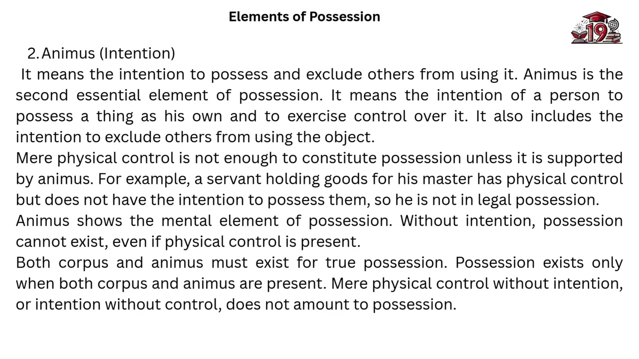 Elements of Possession