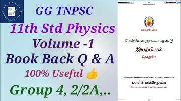 11th Std Physics | Volume - 1 | Book back Answers..@GGTNPSC