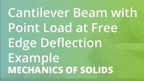 Cantilever Beam with Point Load at Free Edge Deflection Example | Mechanics of Solids