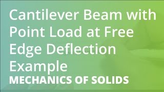 Cantilever Beam with Point Load at Free Edge Deflection Example | Mechanics of Solids