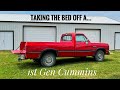 HOW TO TAKE A TRUCK BED OFF *1st Gen Cummins!!* Bed Off Frame Restoration