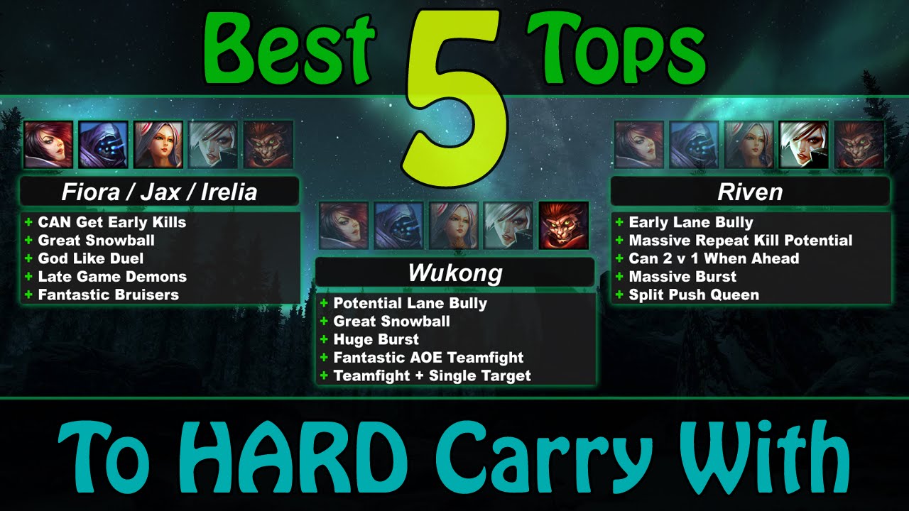The Best 5 Hard Carry Top Laners - YouTube