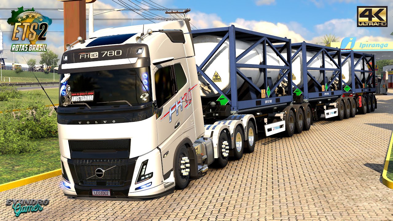 (68 t) NeonTritrem Tanque Volvo FH6 780  Pressão Dest Nissan Marcas e AutoMoveis Ets2 V1.56
