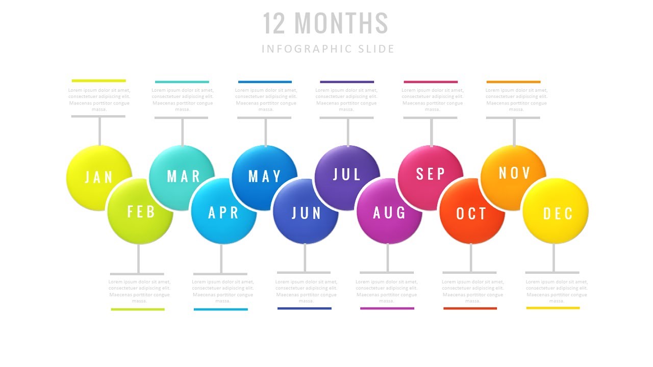 Free Powerpoint template 12 month timeline Download, easy to use