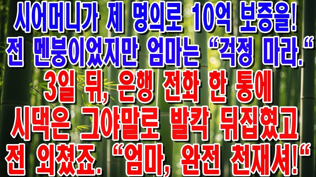 제 명의로 10억 빚보증을 선 시어머니, 그런데 남편의 반응이 더 기가 막힙니다