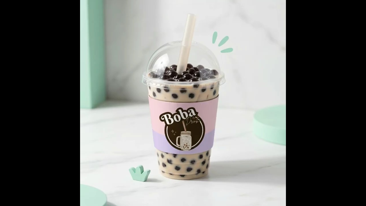 rewrite this title Boba & Drink Logo Design Reveal 🧋✨ | Branding Mockup #shorts #logodesign #shortvideo #fyp #viral