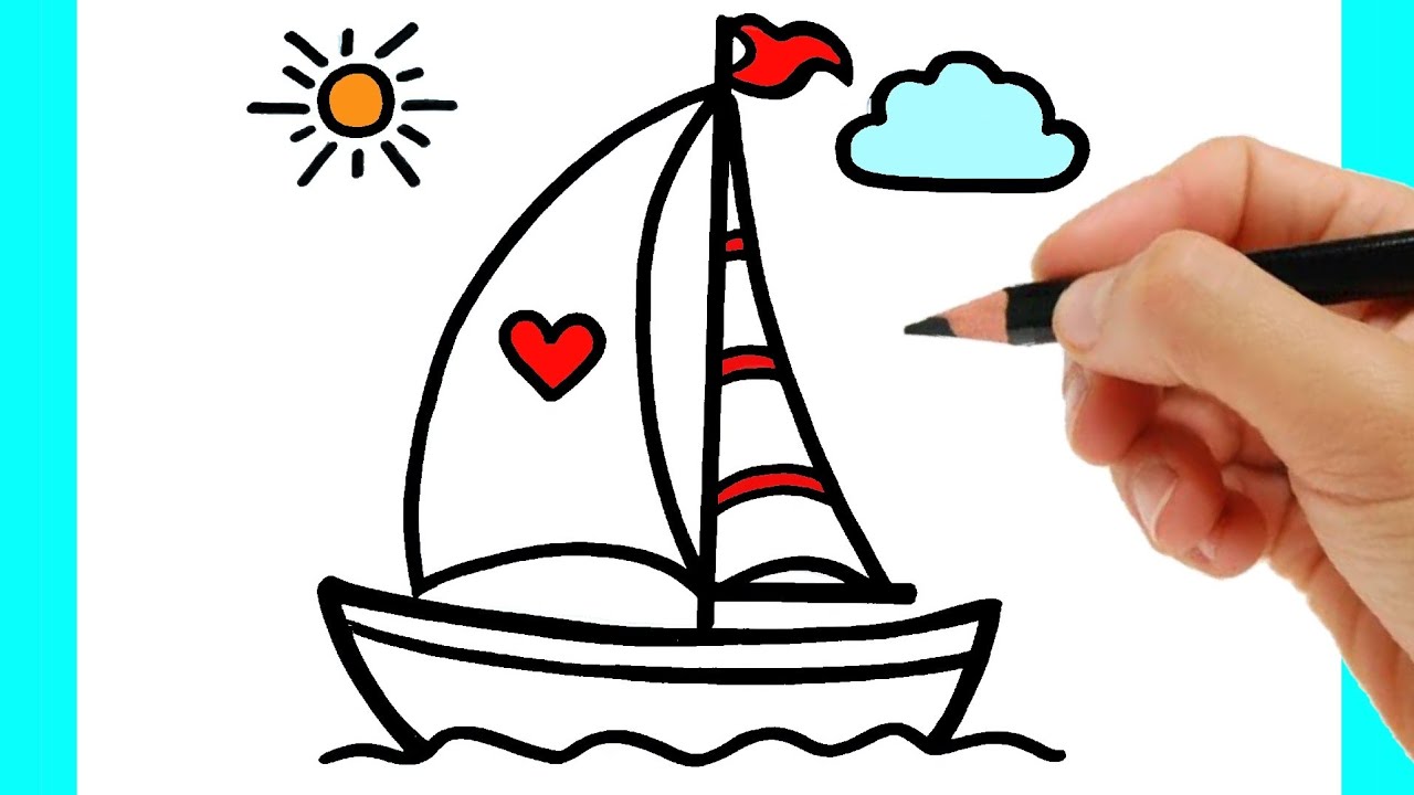 COMO DESENHAR UM BARCO FACIL PASSO A PASSO - YouTube