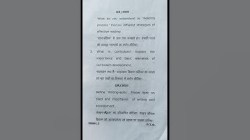 CCSU B.ED 2nd Year E-303 Knowlege, Language and Curriculm 2024 Previous Paper 2024.Paper