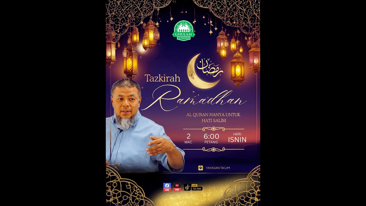 [LIVE] RAMADAN: Al Quran hanya untuk hati Salim ~ 2/3/2026 (ISNIN)