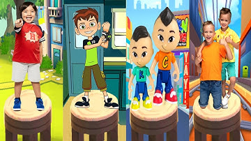 CKN Toys Car Hero Run VS Tag with Ryan VS Ben 10 Up To Speed VS Vlad & Niki Run All Characters