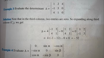 EX 4.1 EXAMPLE 1 TO 5 SOLUTIONS OF DETERMINANTS NCERT CHAPTER 4 FOR CLASS 12 TH