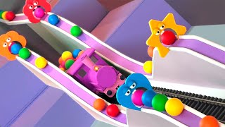 Marble Run Race Challenge ASMR in the Roller Coaster DIY with Colorful Plasticine Mouths