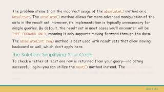 Solving the JDBC and MySQL Statement and ResultSet Error