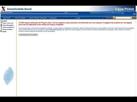 Erro Java no Site da Caixa Conectividade Social - YouTube