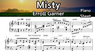 Misty / Piano  Sheet Music / Erroll Garner/ by SangHeart Play