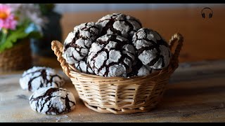 (Fudgy and Chewy!) Chocolate crinkle cookies recipe , ASMR