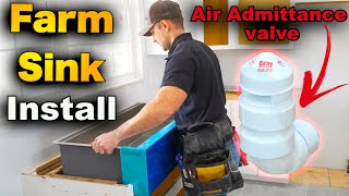 How To Install A Farmhouse Sink - Air admittance valve under kitchen sink Installation