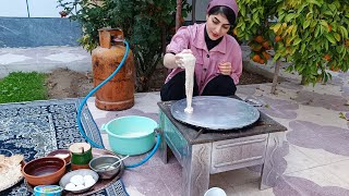 نان پرطرفدار جنوب ایران را پختم!نان رگاگ خوشمزه ترین نان محلی است#!baking_bread