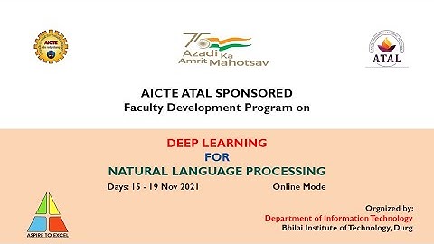 Faculty Development Program on Deep Learning for NLP | Inauguration