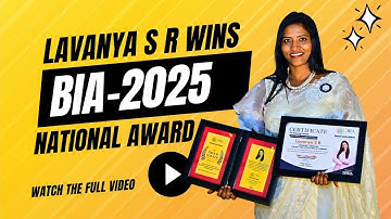 BIA 2025 | Honoring Lavanya S R, Healthcare & Medical Pioneering