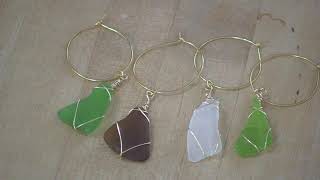 Sea Glass Wine Charms