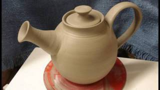 Throwing / making a clay pottery tea pot on the wheel how to make demo
