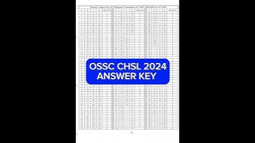 OSSC CHSL 2024 (ANSWER KEY) #answerkey #ossc #shorts