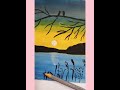 Aesthetic sunset beautiful painting/How to make easy sunset painting #creative #shortsfeed
