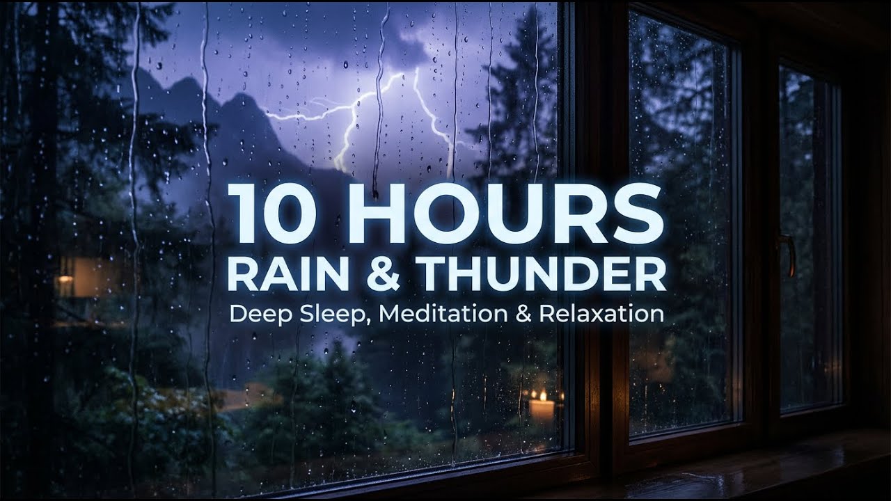 Heavy Rain & Thunder Sounds 10 Hours 🌧️ Deep Sleep, Meditation, Relaxation | Somnara Sound