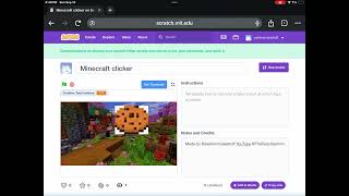 I made a Minecraft based cookie clicker in scratch 