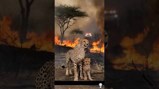 Orman Yangınında Mahsur Kalan Anne Ve Yavru Çita Mucizevi Kurtuluş