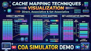 Cache Mapping Techniques Visualization | Direct, Associative & Set Associative | COA Simulator Demo