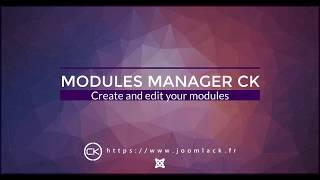 Module Manager CK for Joomla Module Manager CK for Joomla